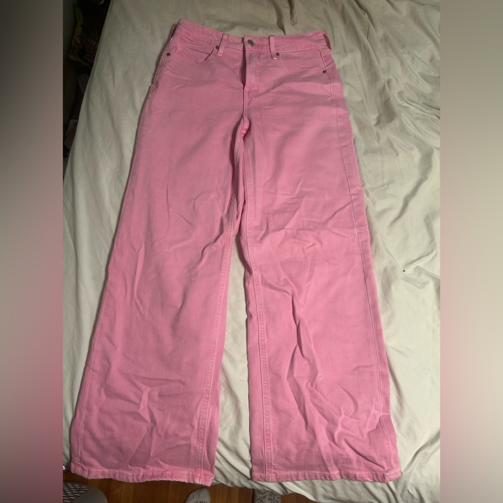 Old Navy Bright Pink Denim Pants Size 6 petite